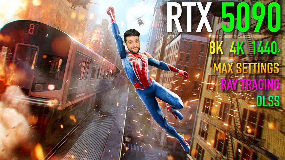 Свежий хит Spider-Man 2 протестировали с топовой видеокартой GeForce RTX 5090 в 4K и даже 8K